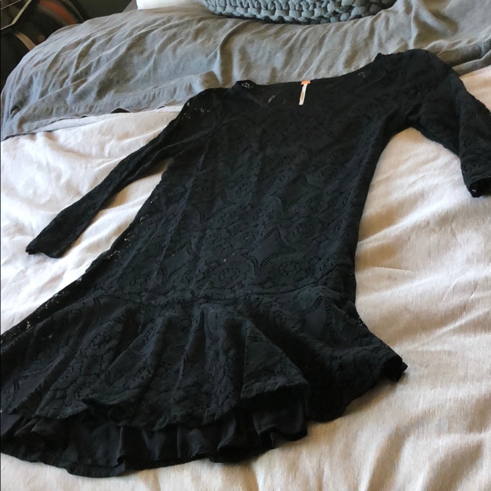 Free people, Black Lace Mini Dress